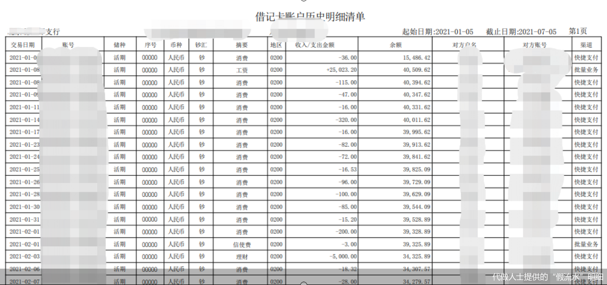 怎么做一份假銀行流水多少錢（怎么做一份假銀行流水）