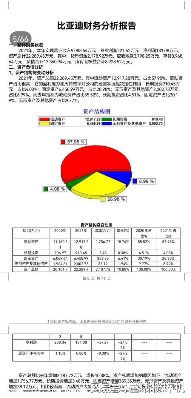 財務分析報告模板